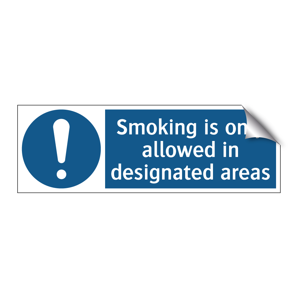 Smoking is only allowed in designated areas