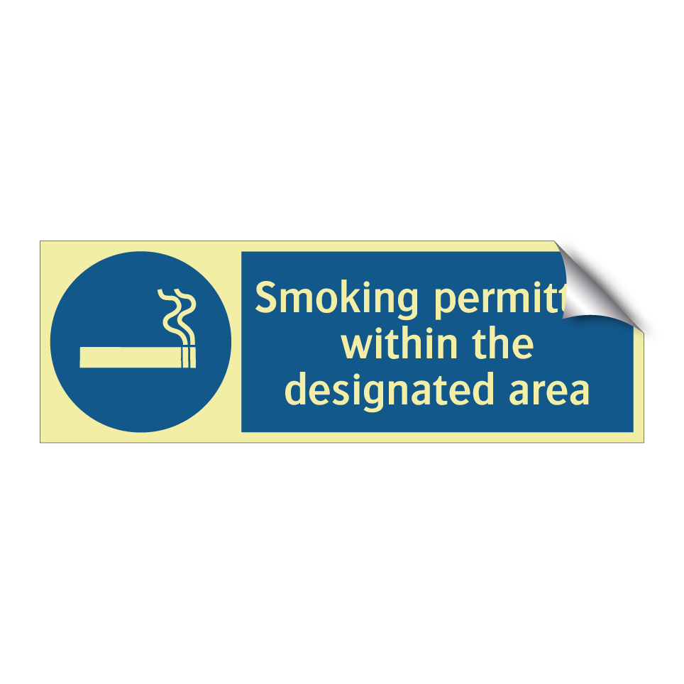 Smoking permitted within the designated area