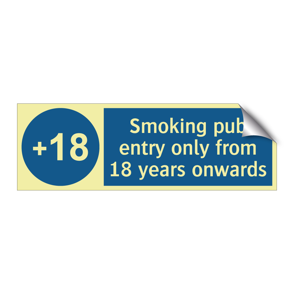 Smoking pub entry only from 18 years onwards