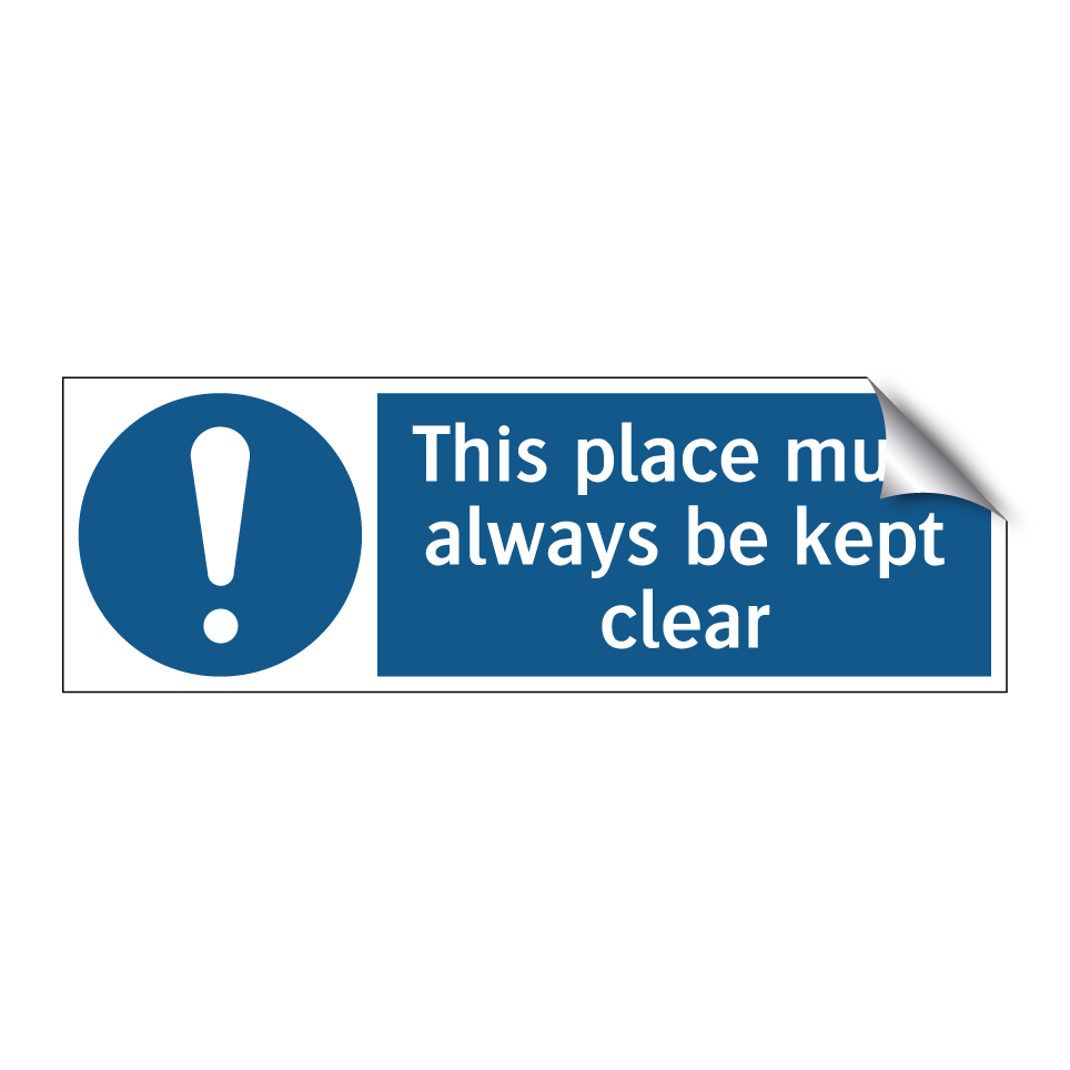This place must always be kept clear