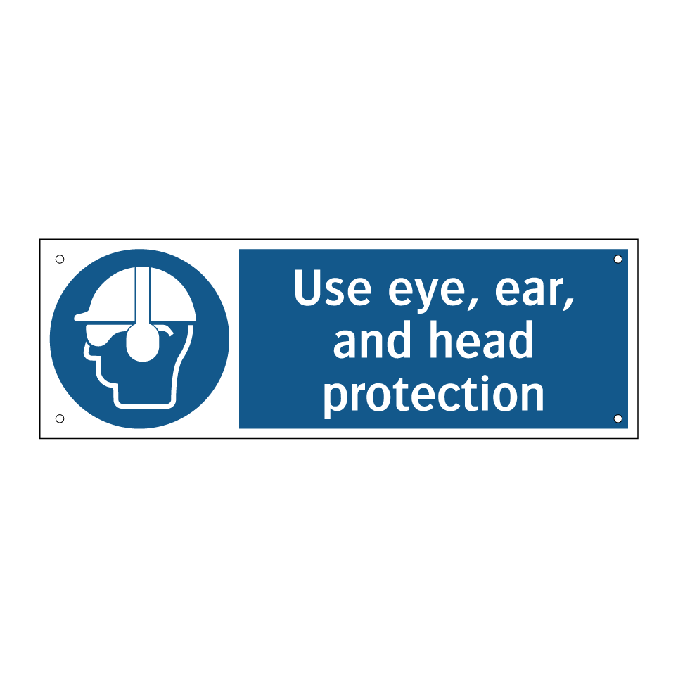 Use eye, ear, and head protection