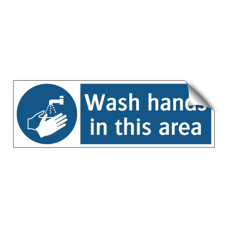 Wash hands in this area
