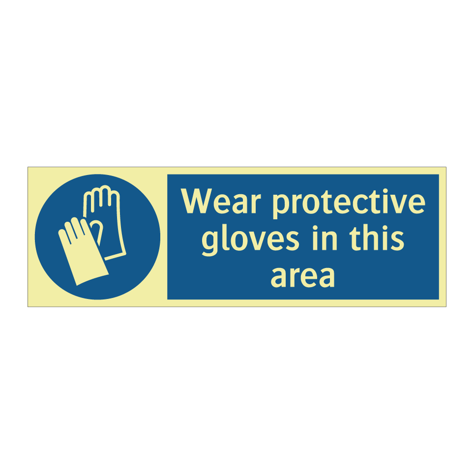 Wear protective gloves in this area