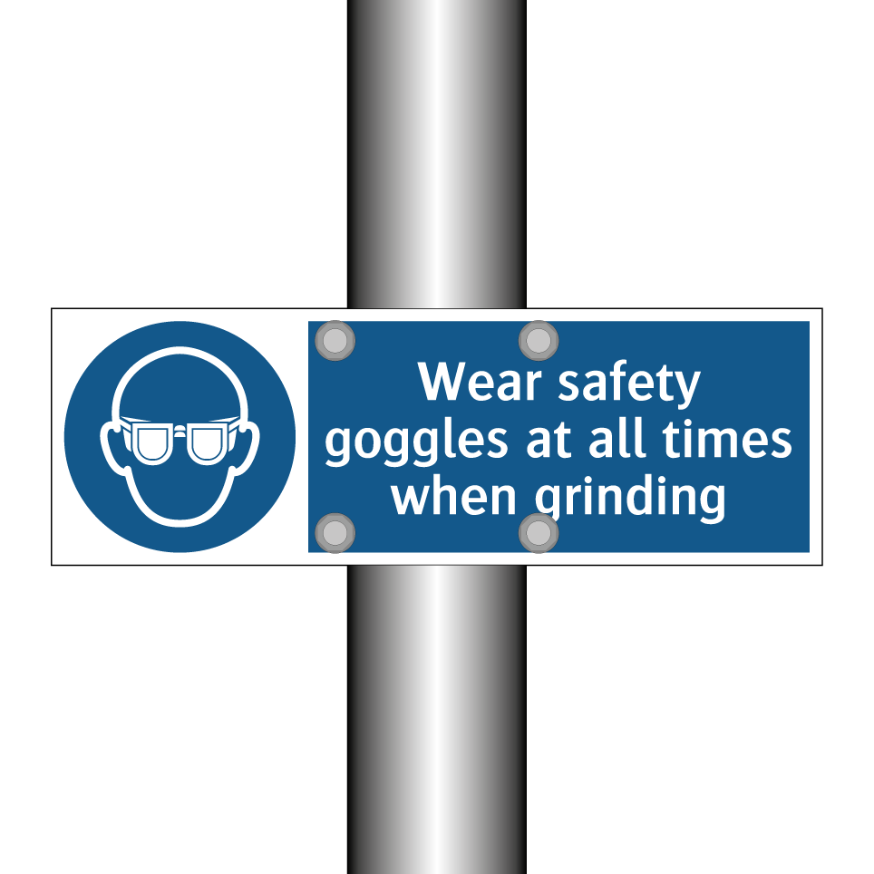 Wear safety goggles at all times when grinding