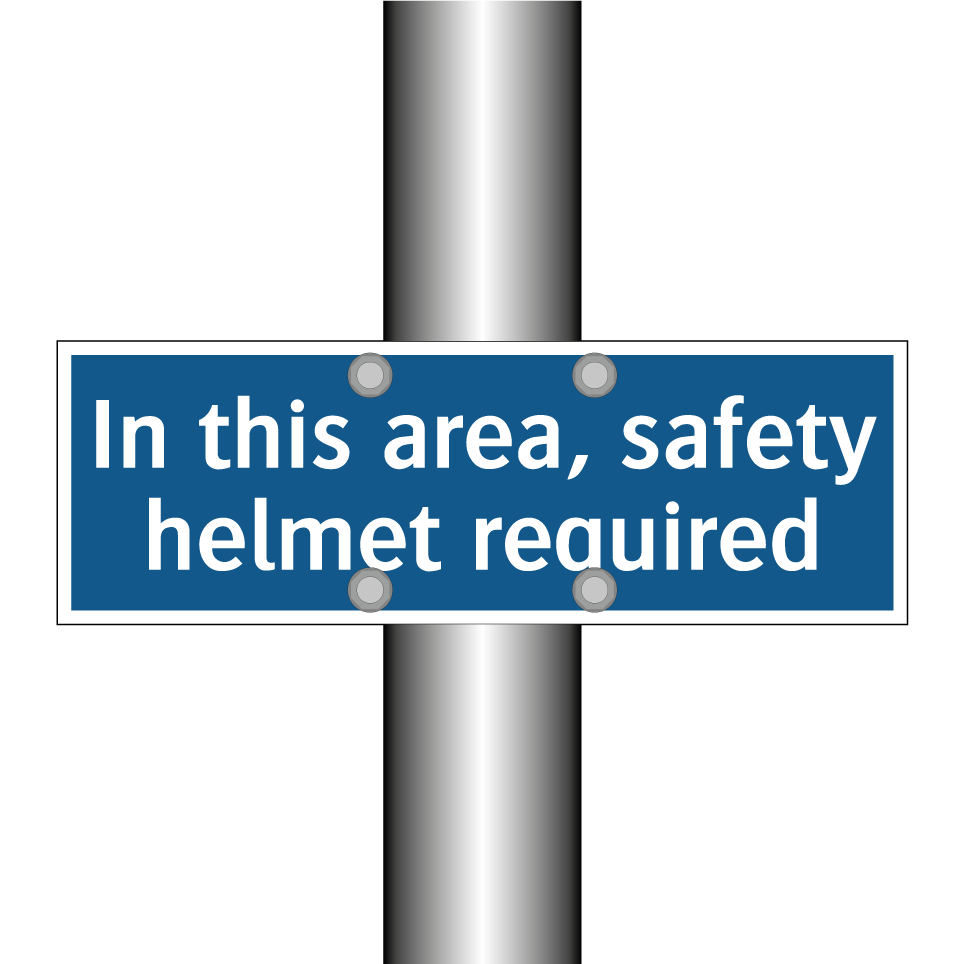 In this area, safety helmet required