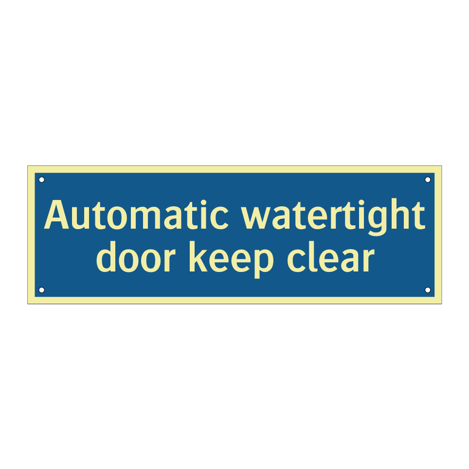 Automatic watertight door keep clear