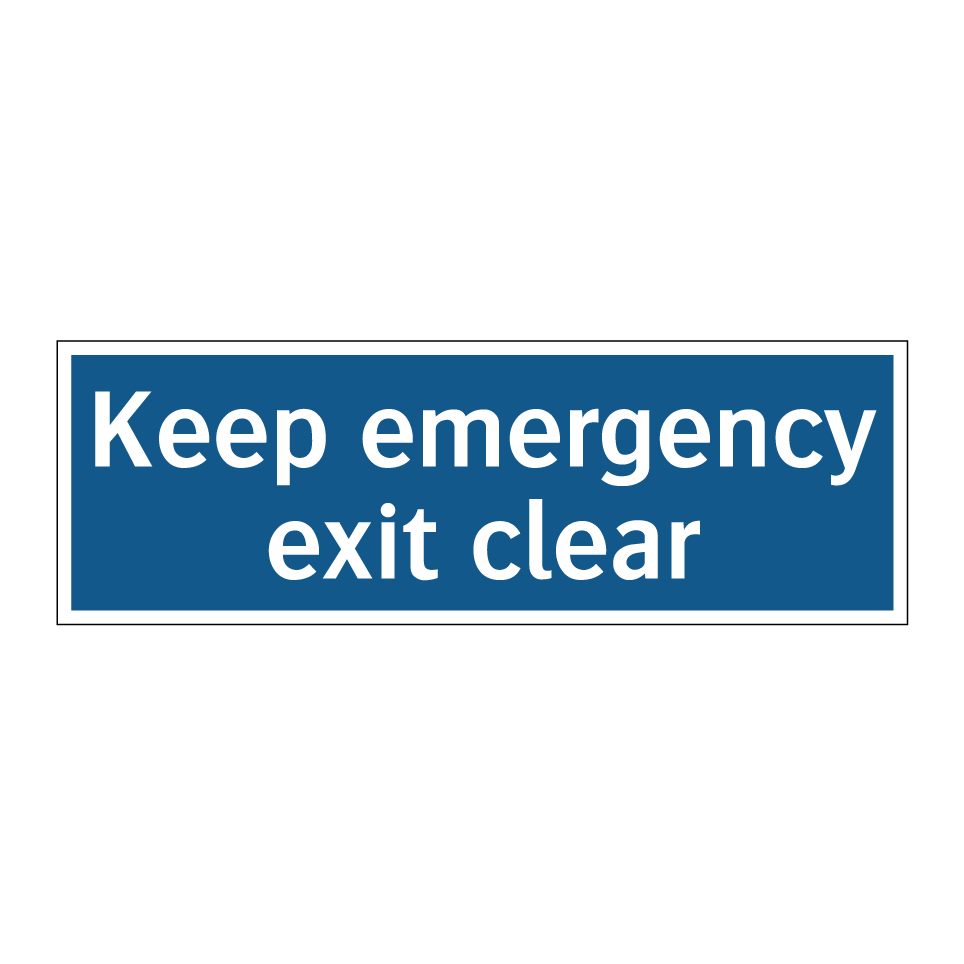 Keep emergency exit clear