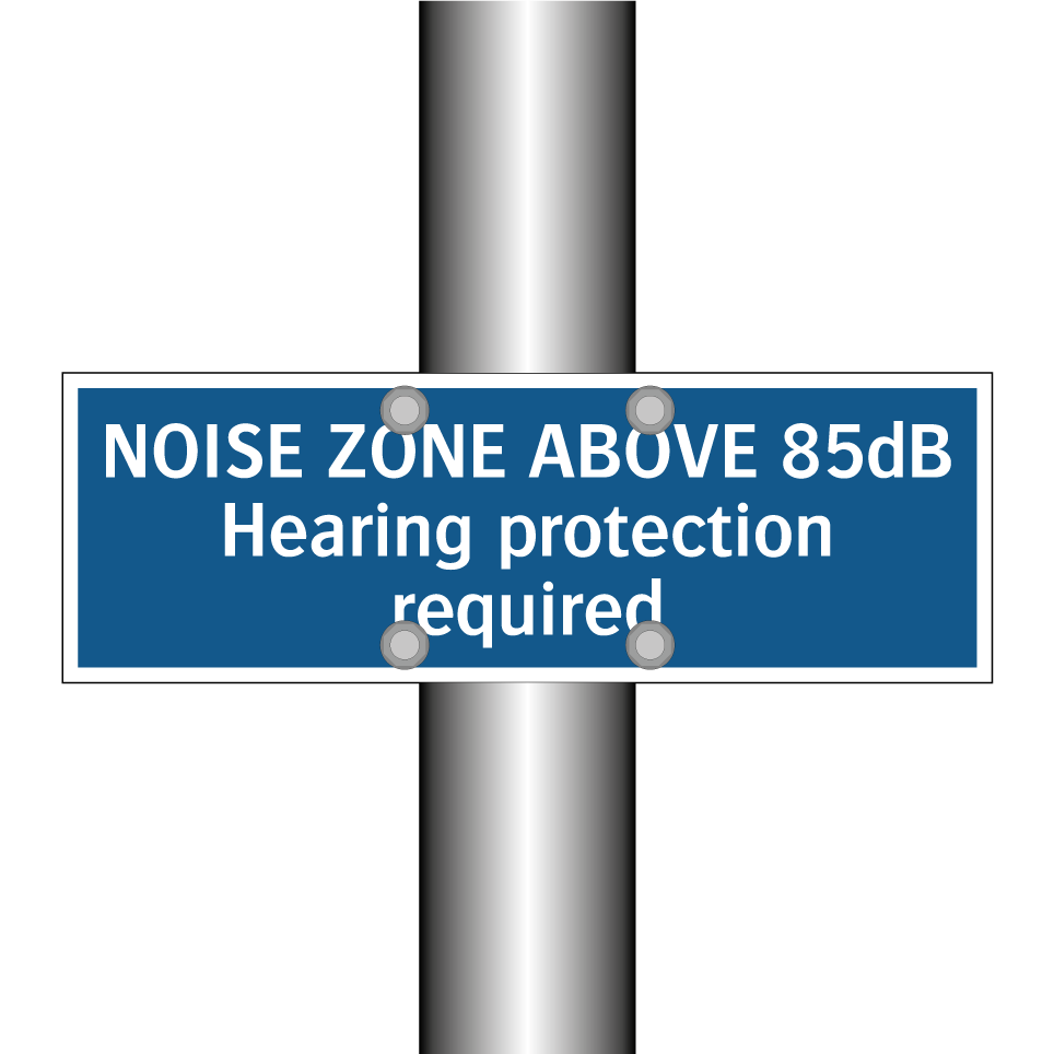NOISE ZONE ABOVE 85dB Hearing protection required