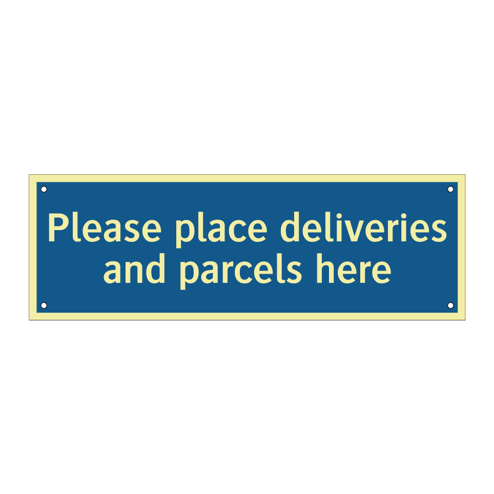 Please place deliveries and parcels here
