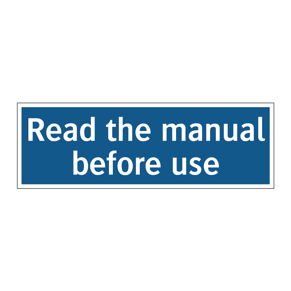Read the manual before use