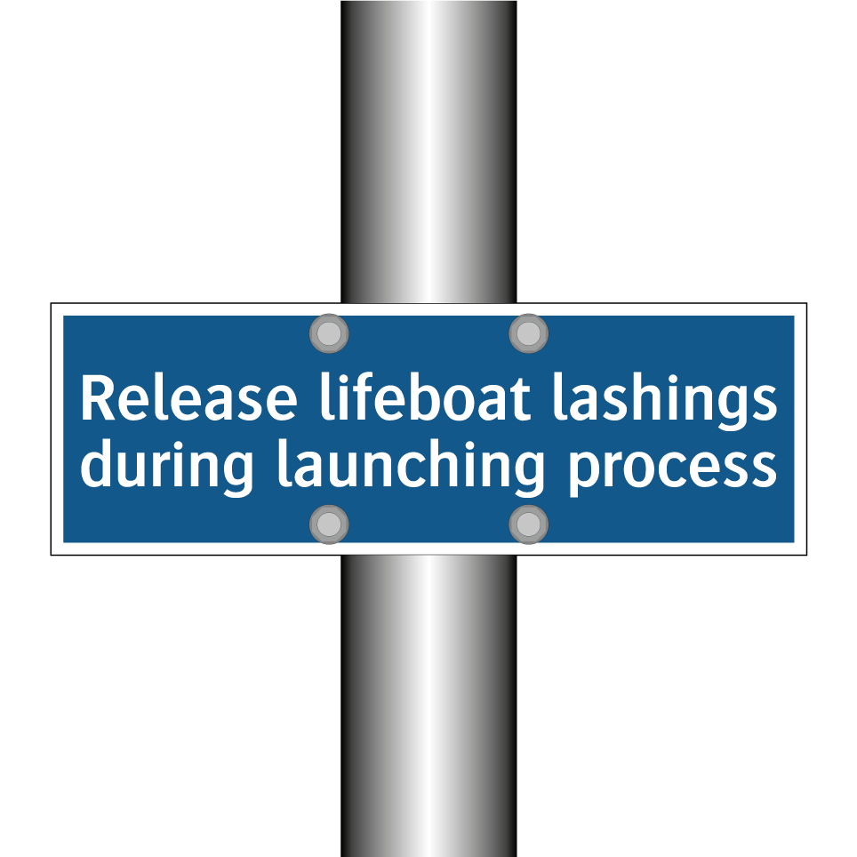 Release lifeboat lashings during launching process
