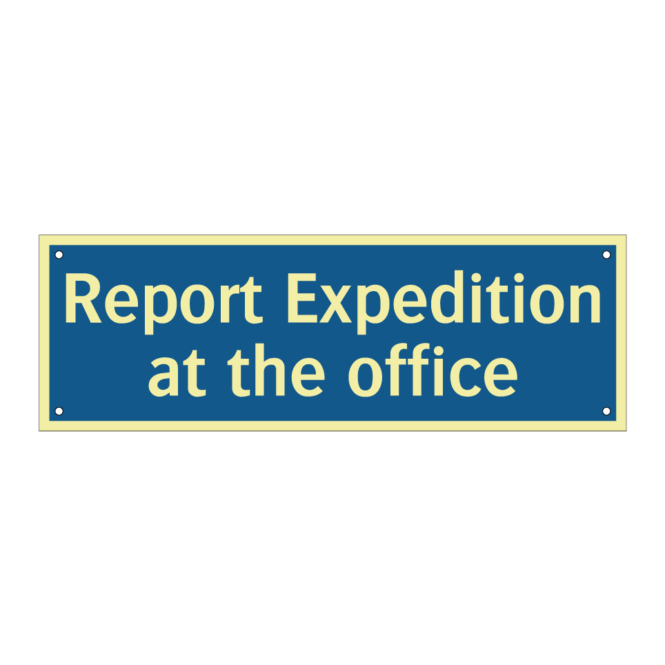 Report Expedition at the office