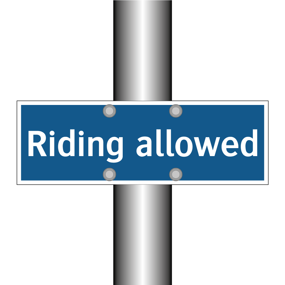 Riding allowed