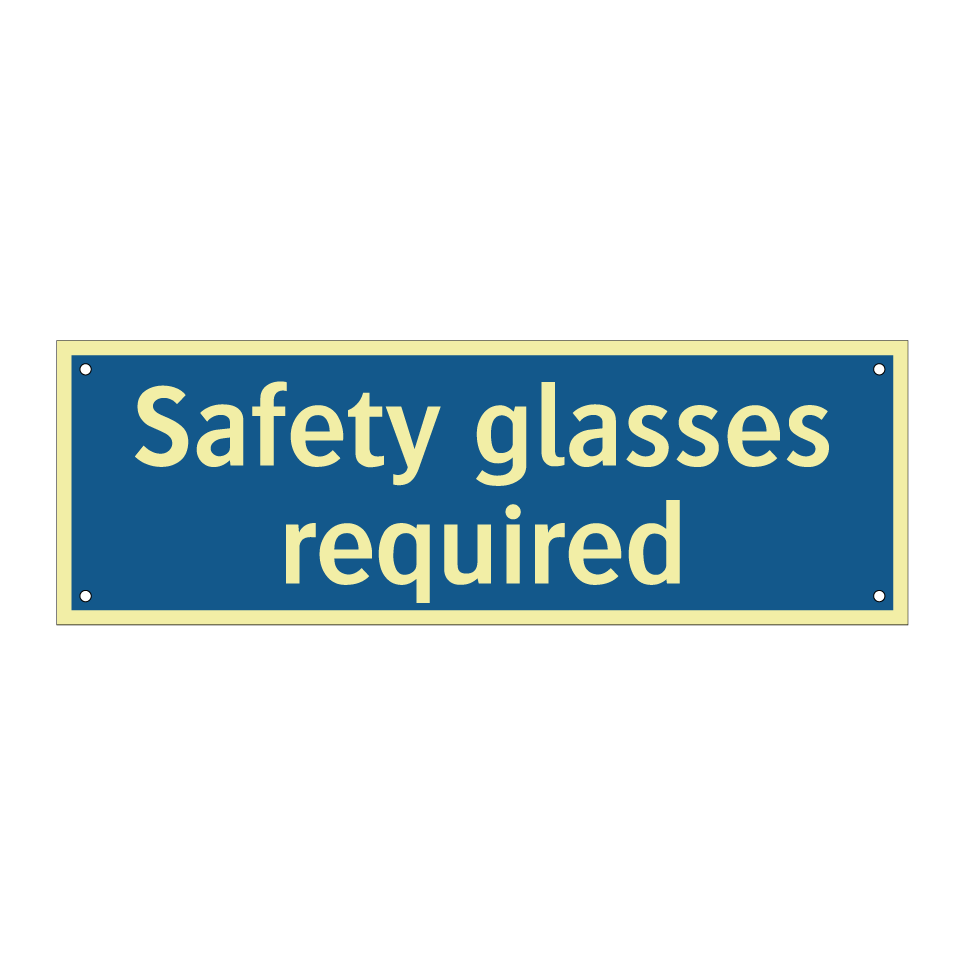 Safety glasses required