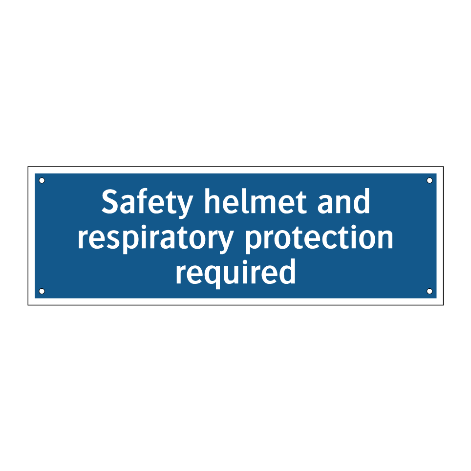 Safety helmet and respiratory protection required