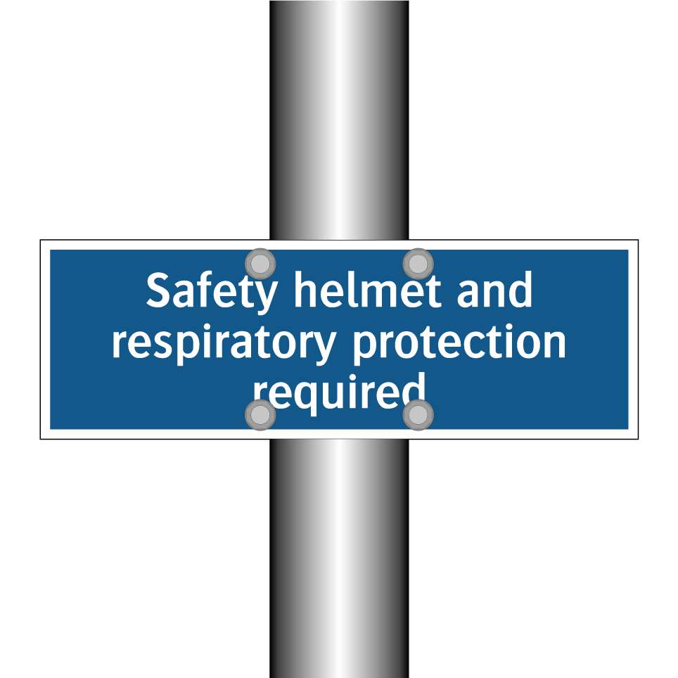 Safety helmet and respiratory protection required