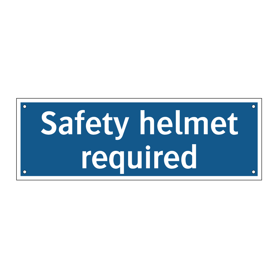 Safety helmet required