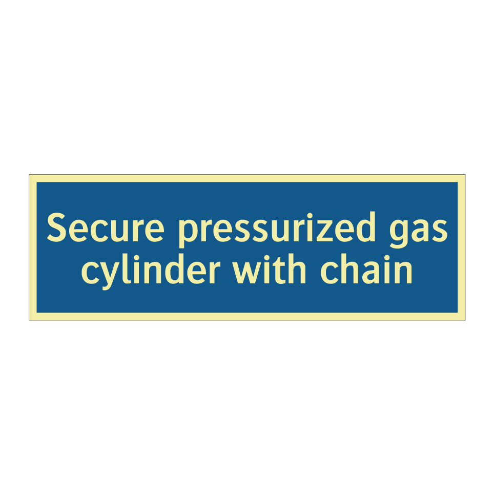 Secure pressurized gas cylinder with chain
