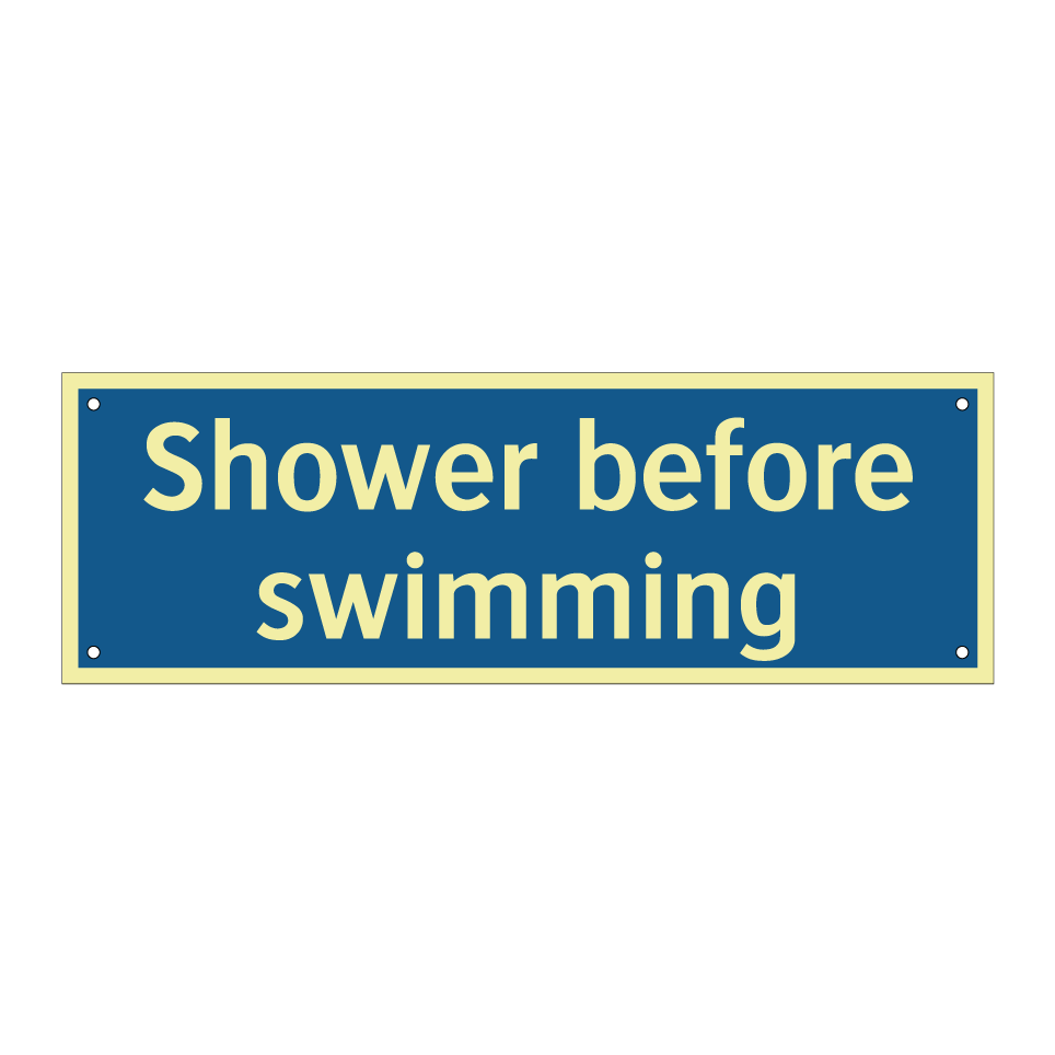 Shower before swimming