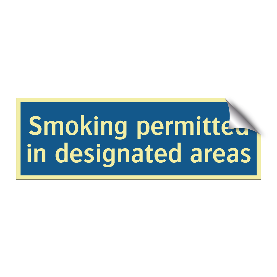 Smoking permitted in designated areas