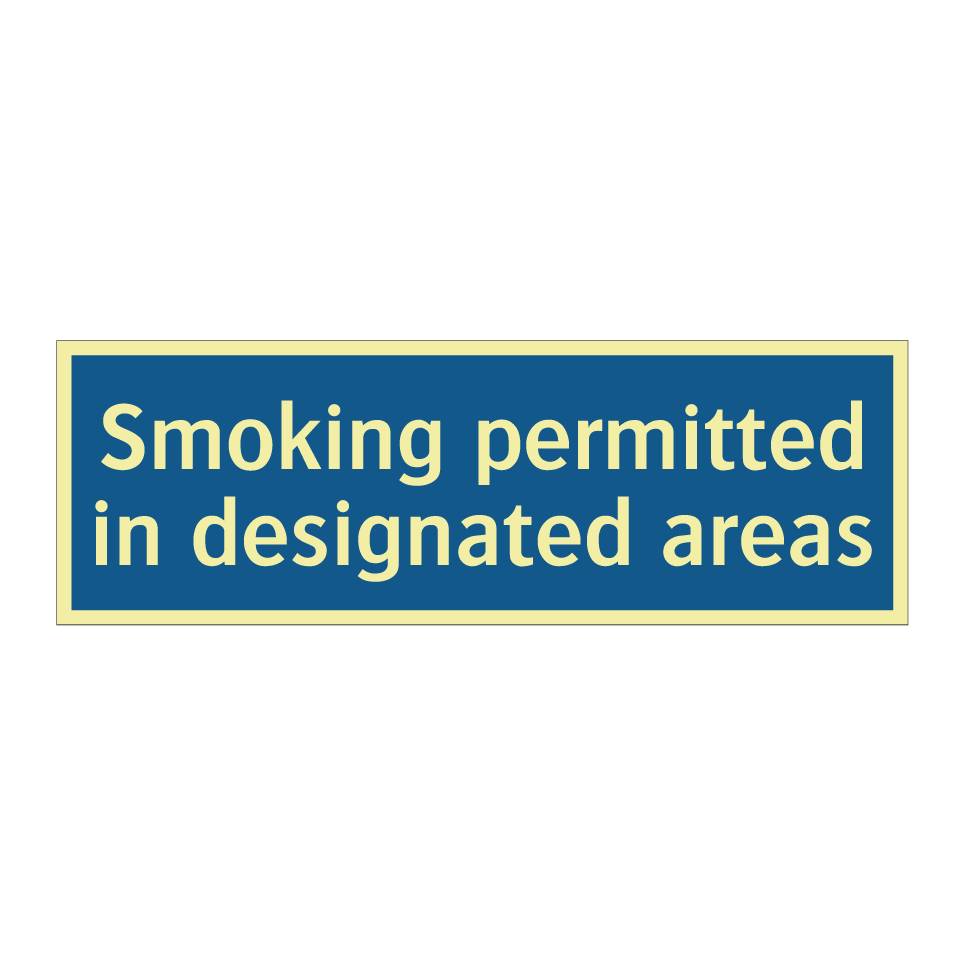 Smoking permitted in designated areas