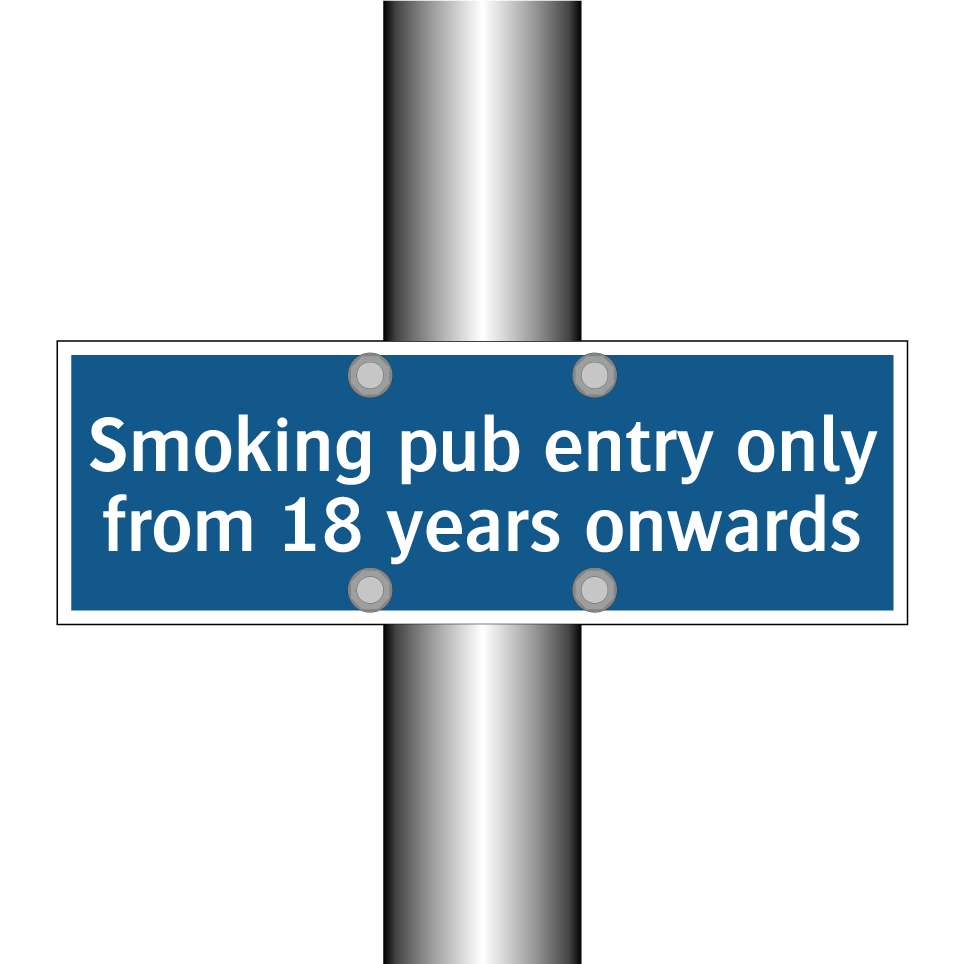 Smoking pub entry only from 18 years onwards