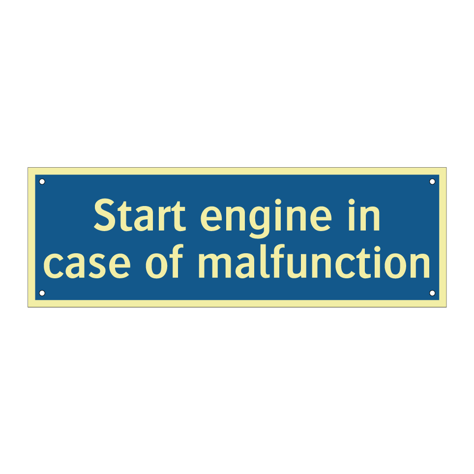 Start engine in case of malfunction