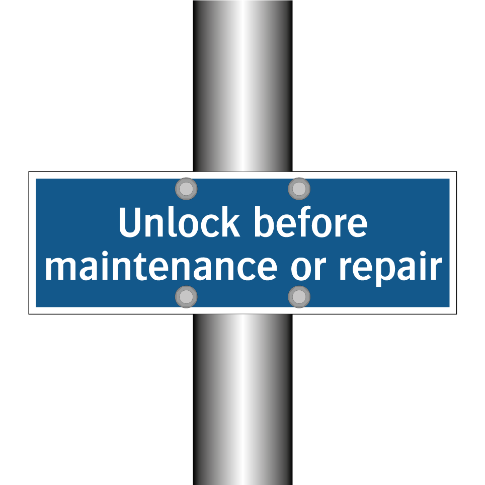 Unlock before maintenance or repair