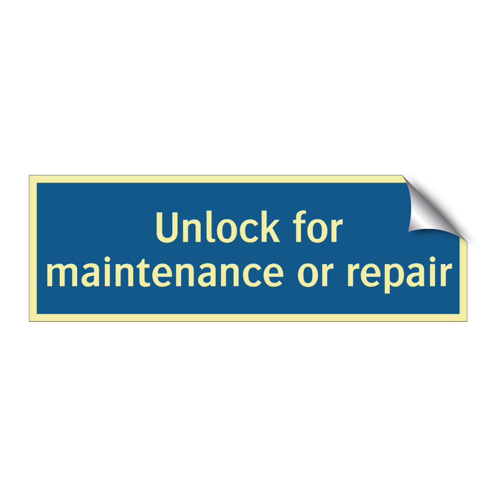 Unlock for maintenance or repair