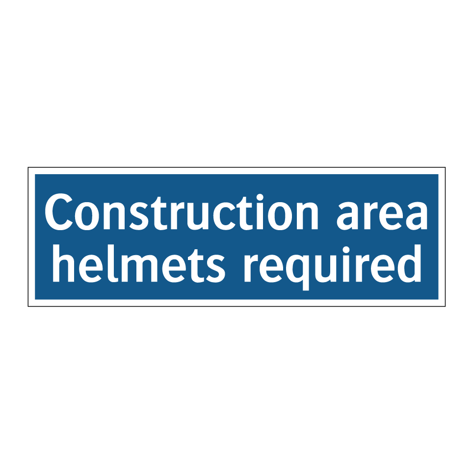 Construction area helmets required
