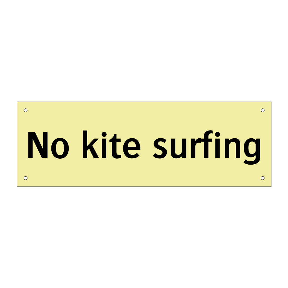 No kite surfing