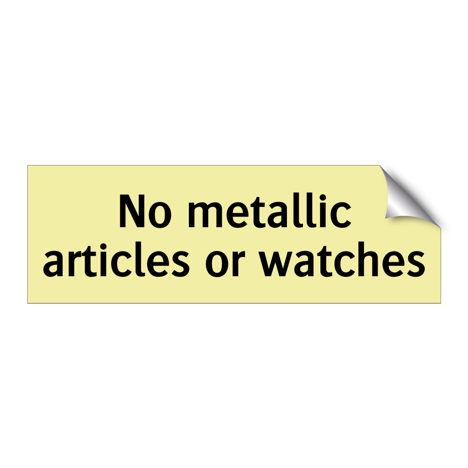 No metallic articles or watches