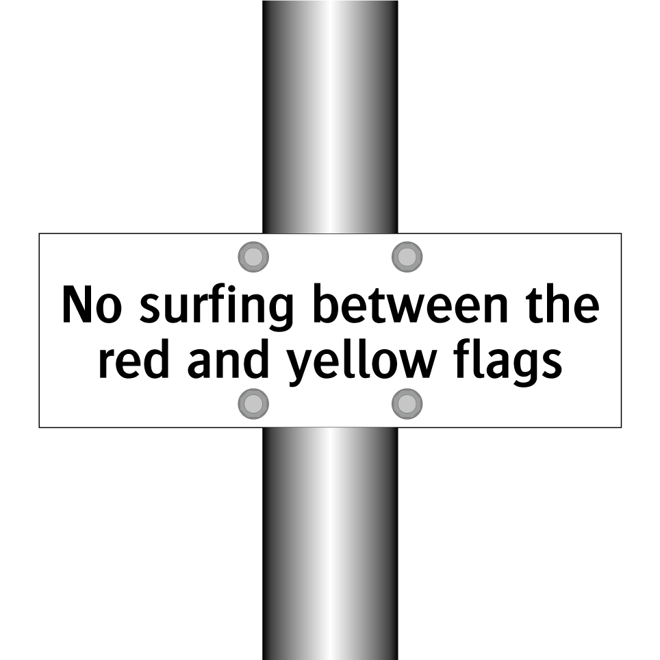 No surfing between the red and yellow flags