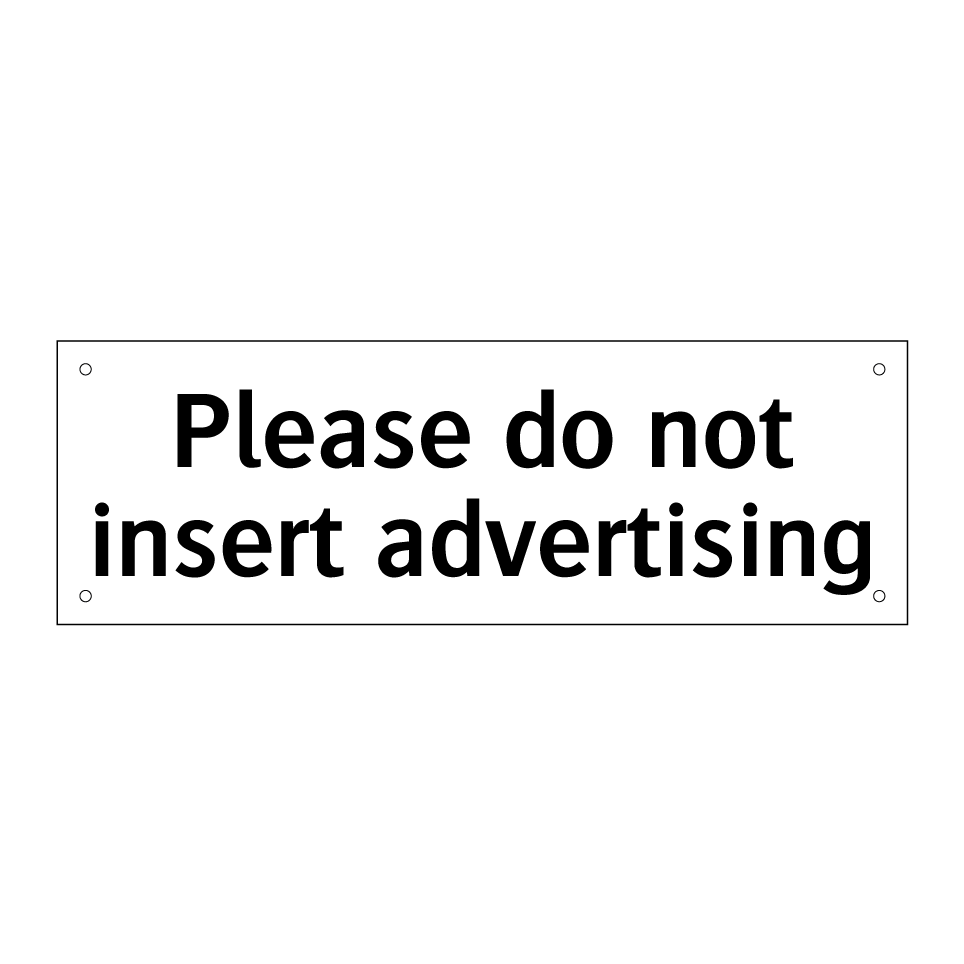 Please do not insert advertising