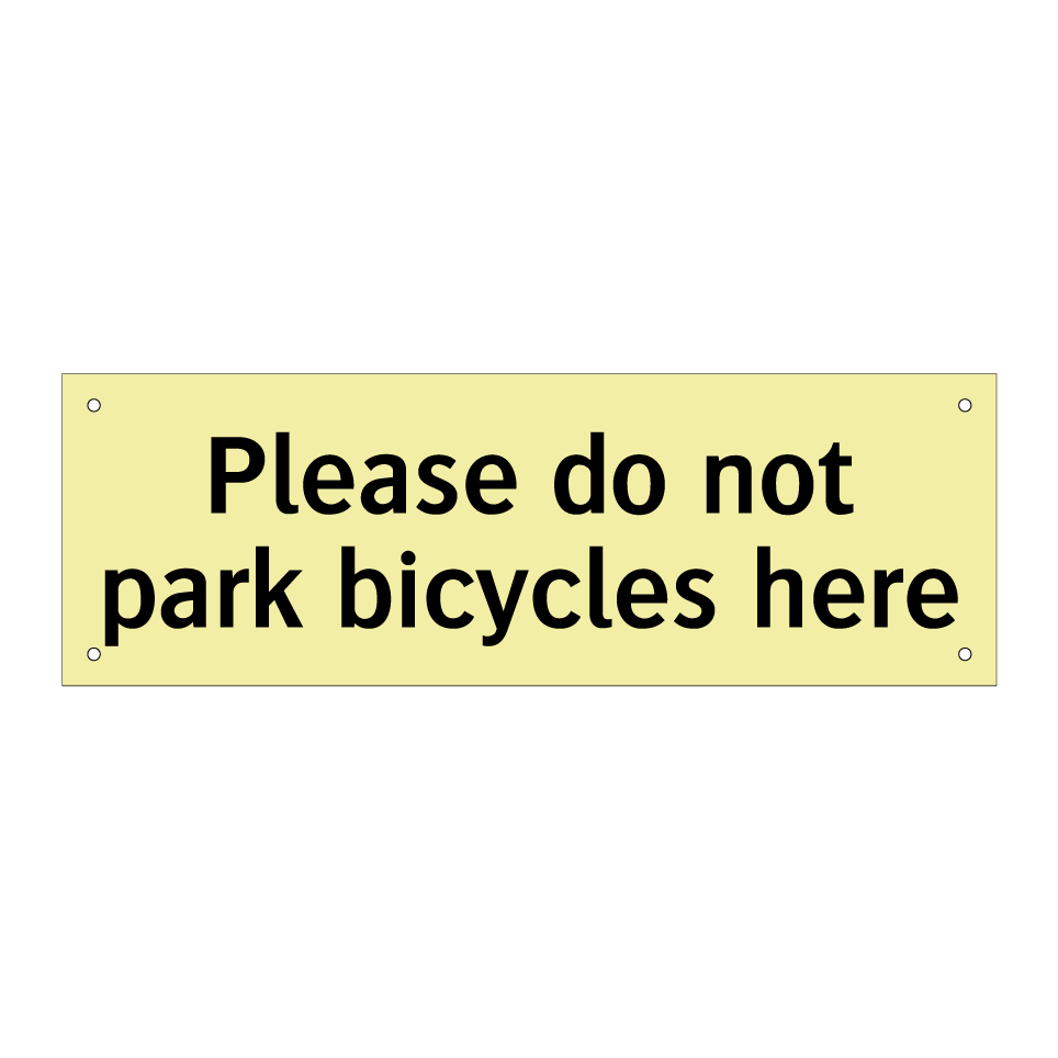Please do not park bicycles here