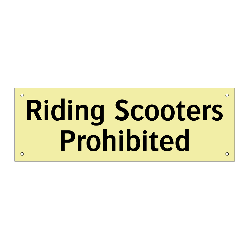 Riding Scooters Prohibited