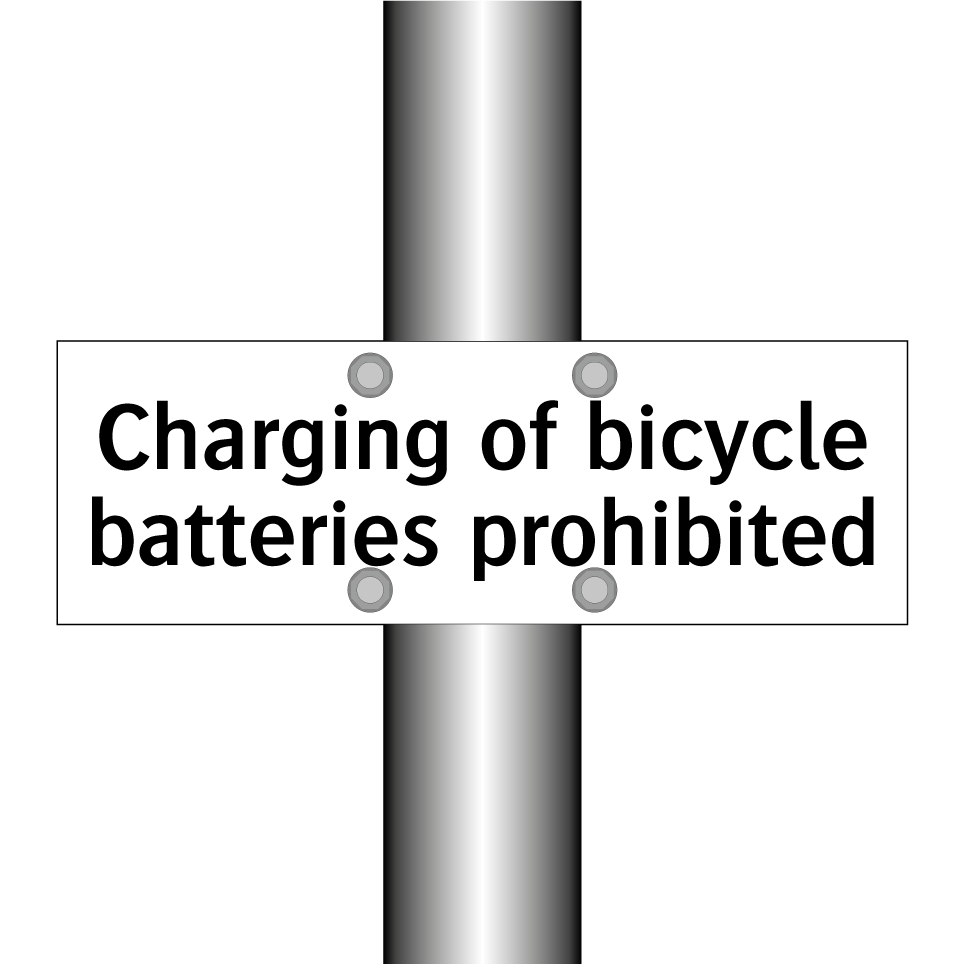Charging of bicycle batteries prohibited