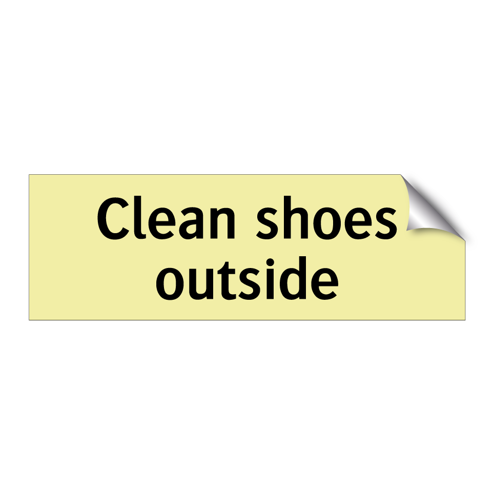 Clean shoes outside