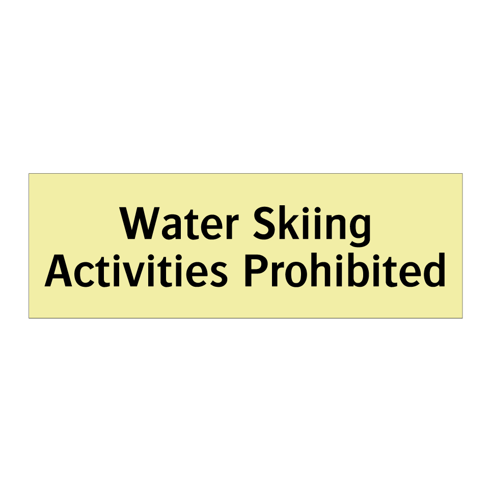 Water Skiing Activities Prohibited