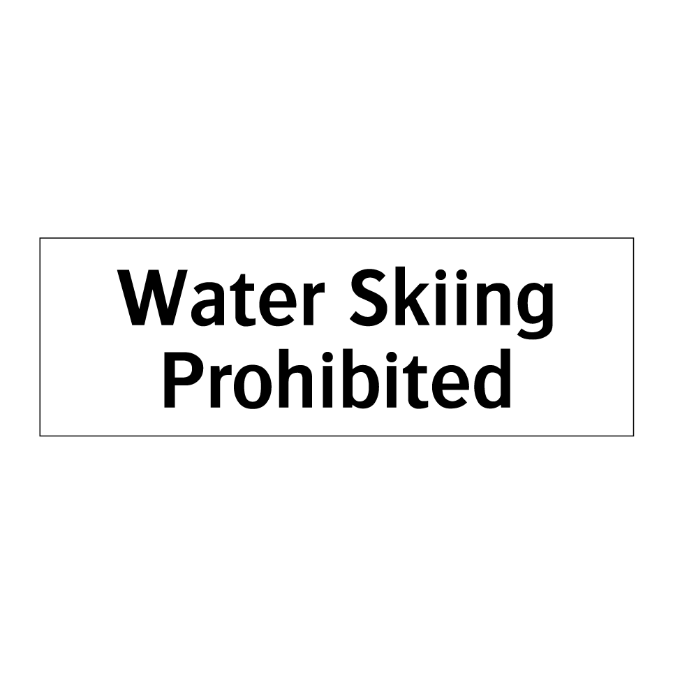 Water Skiing Prohibited