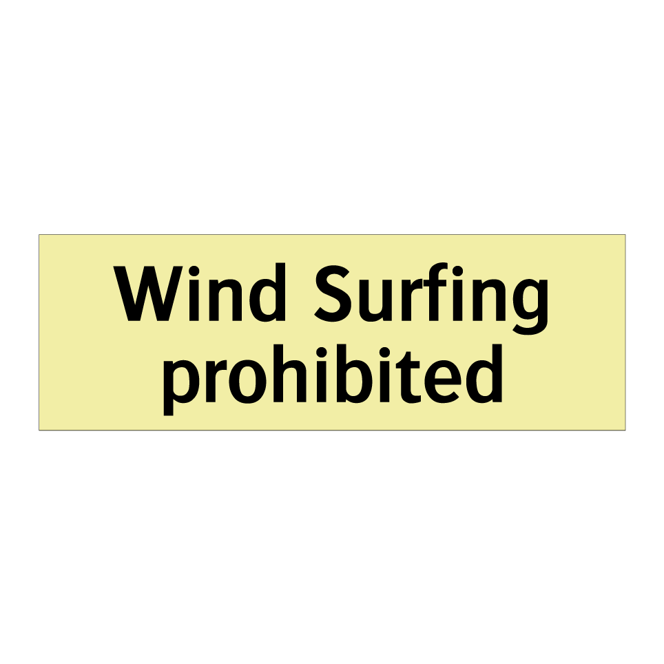 Wind Surfing prohibited
