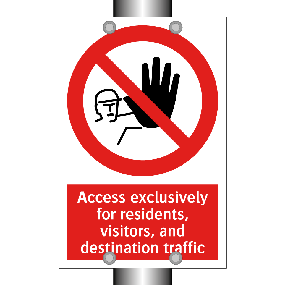 Access exclusively for residents, visitors, and destination traffic