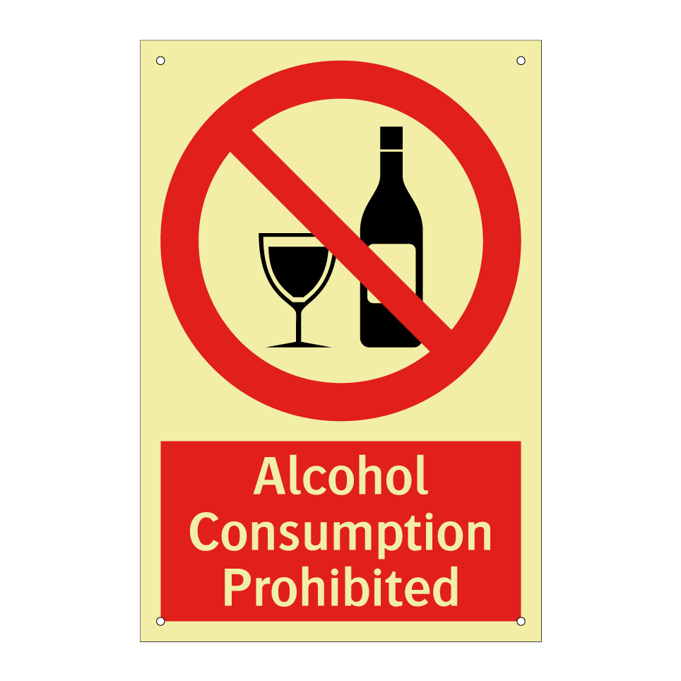 Alcohol Consumption Prohibited