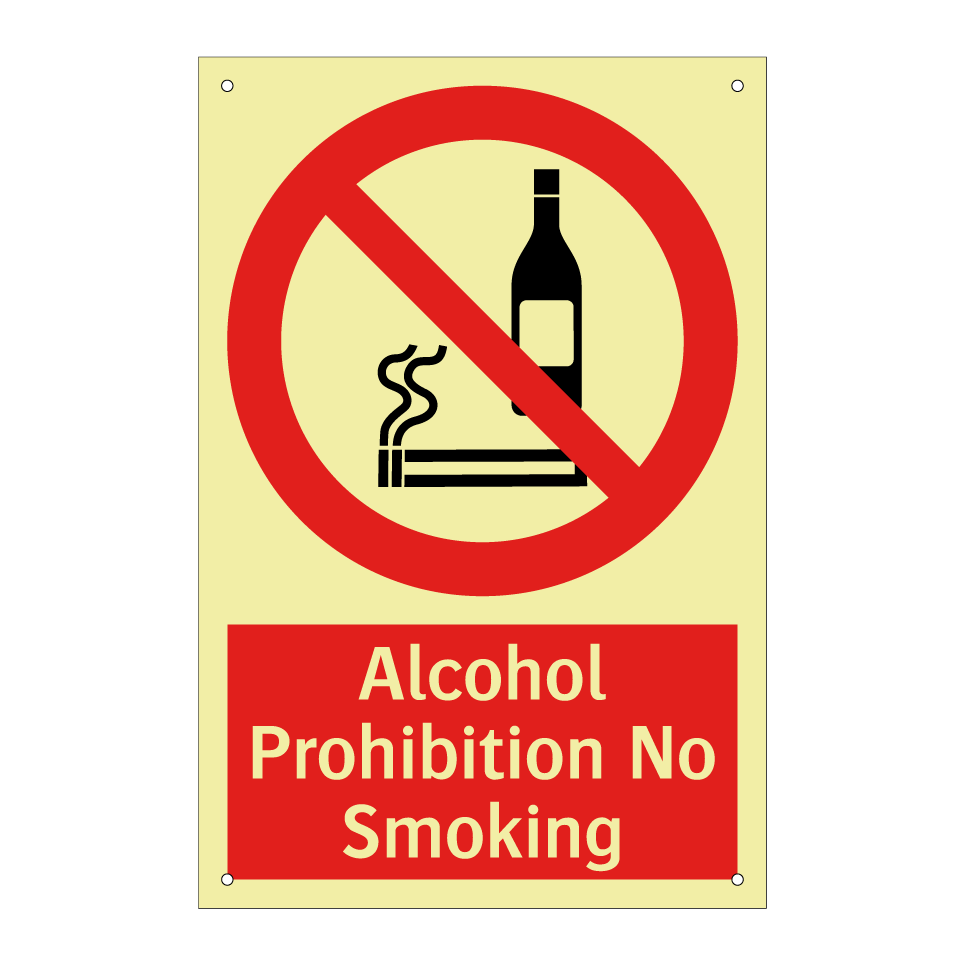 Alcohol Prohibition No Smoking