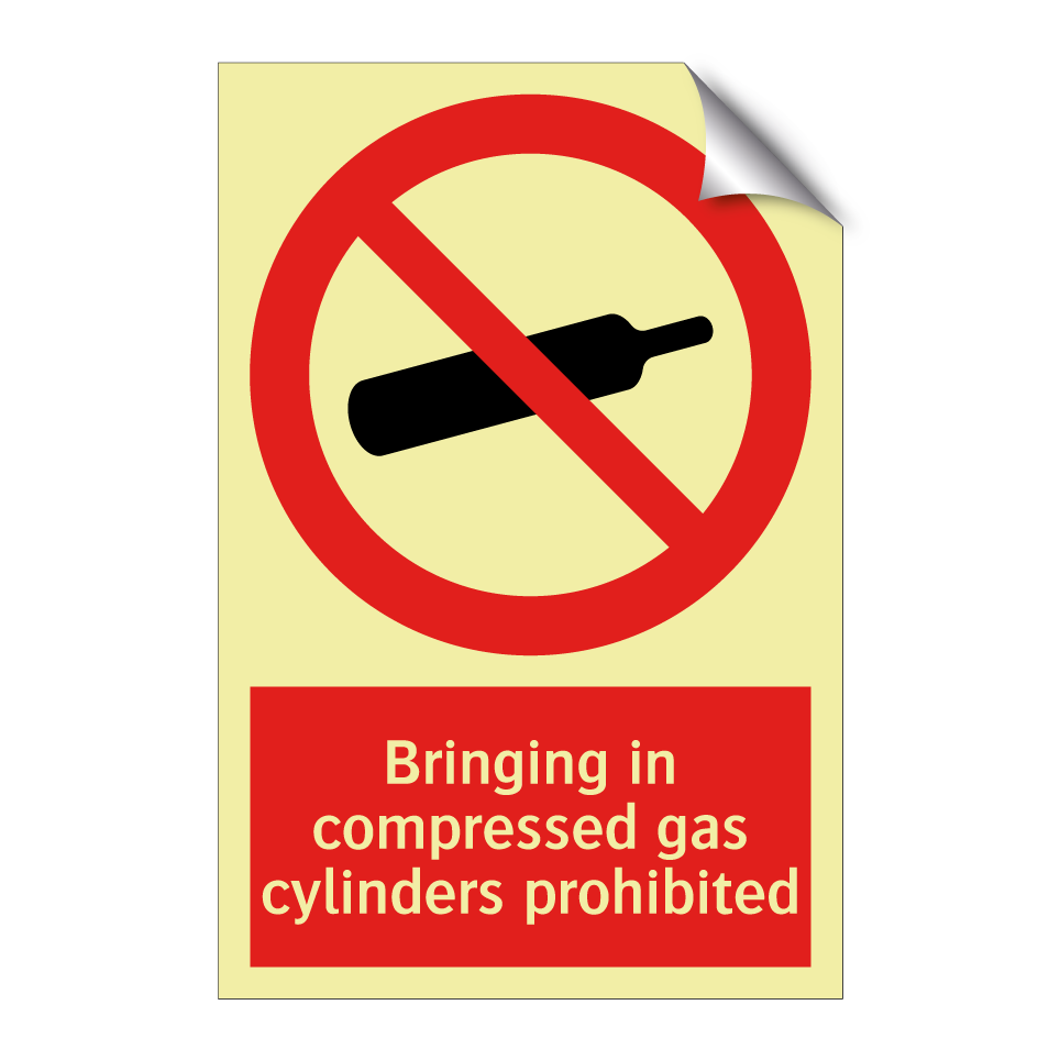 Bringing in compressed gas cylinders prohibited