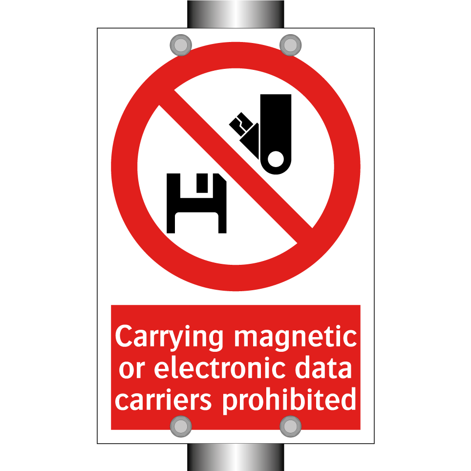 Carrying magnetic or electronic data carriers prohibited