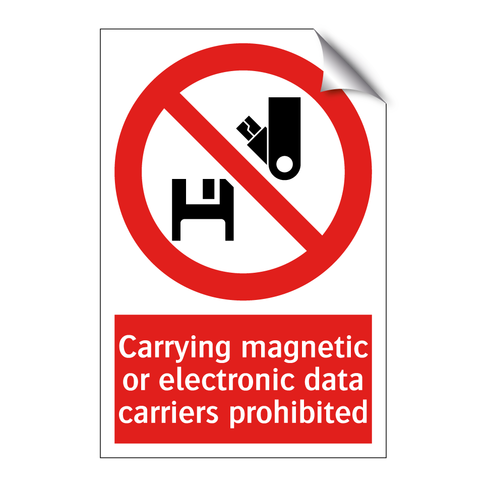Carrying magnetic or electronic data carriers prohibited