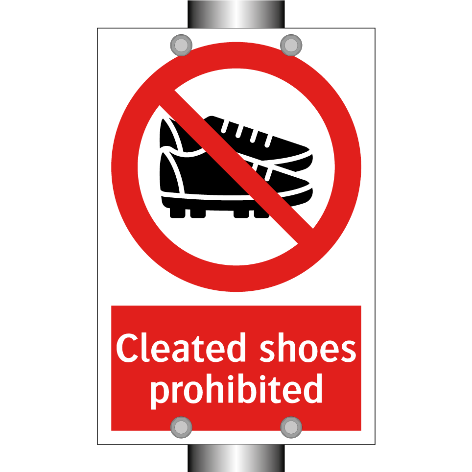 Cleated shoes prohibited