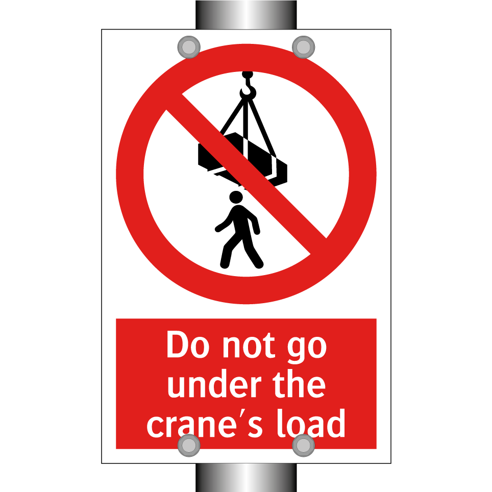 Do not go under the crane's load