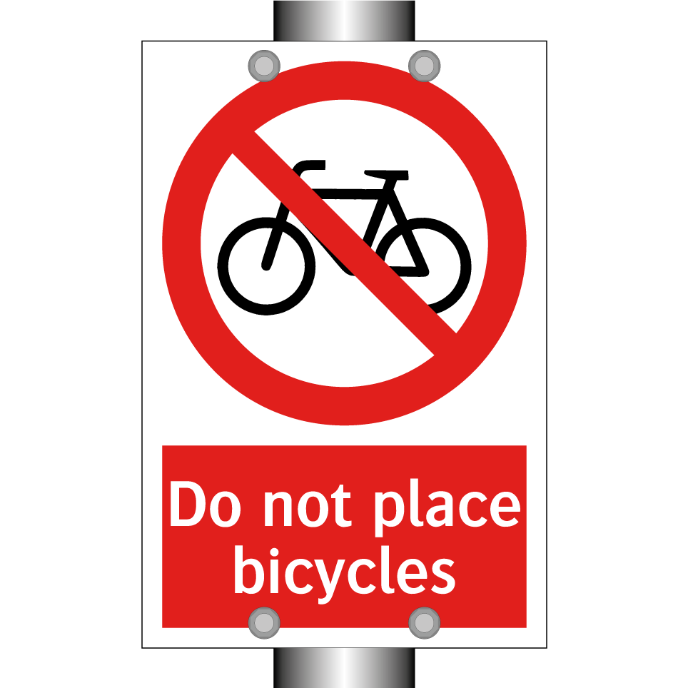 Do not place bicycles